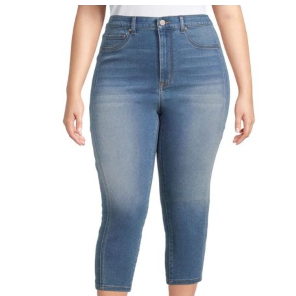Terra&Sky Women's 5x Plus Size Light Wash High Rise Curvy Stretch Denim Jeans